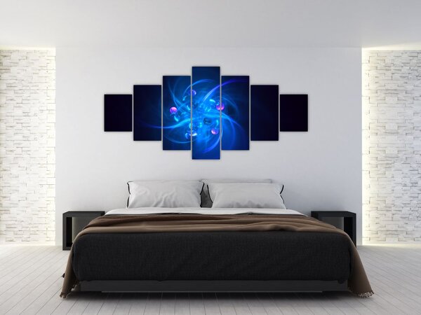 Moderní obraz modré abstrakce (210x100 cm)