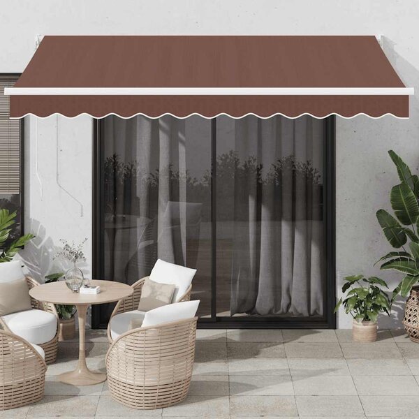Automatická zatahovací markýza hnědá 350 x 250 cm