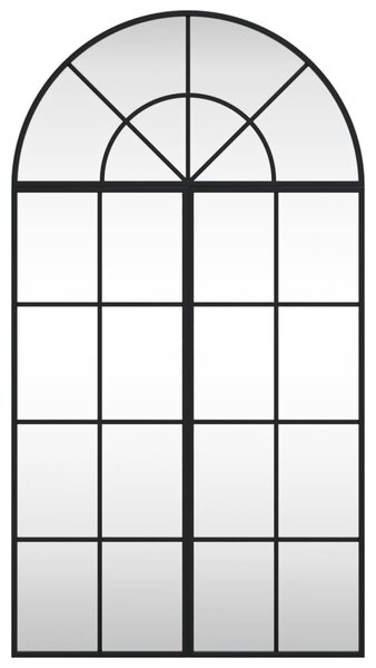 Nástěnné zrcadlo černé 60 x 110 cm oblouk železo