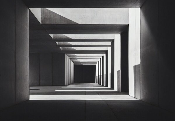 Fototapeta - Čtvercový tunel (245x170 cm)