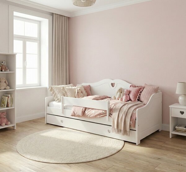 Dětská postel Zuzana Velikost postele: 160x80, Barevné provedení: Bílá, Provedení postele: Dva menší šuplíky