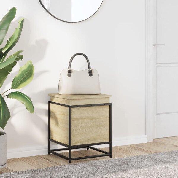 Úložný box s víkem dub sonoma 40x40x51,5 cm kompozitní dřevo