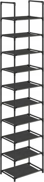 Botník na nožkách s policemi Songmics 45 x 174 x 30 cm, černá