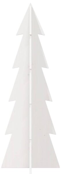 Dřevěný vánoční stromeček na ozdoby bílý 112 cm masiv borovice