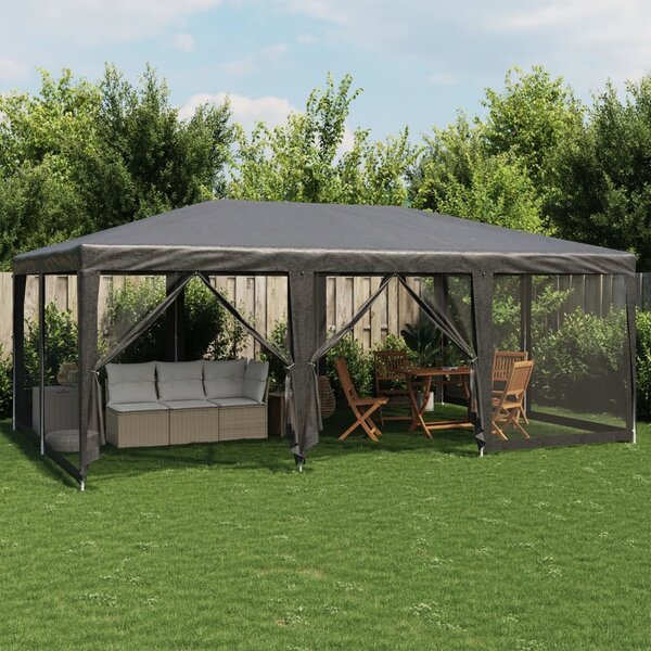 Party stan s 10 síťovanými bočnicemi antracitový 6 x 4 m HDPE
