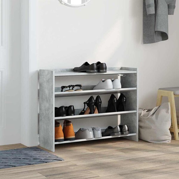 Botník betonově šedý 80x25x62 cm kompozitní dřevo
