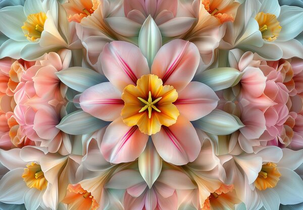 Fototapeta - Kaleidoskopický květ (245x170 cm)