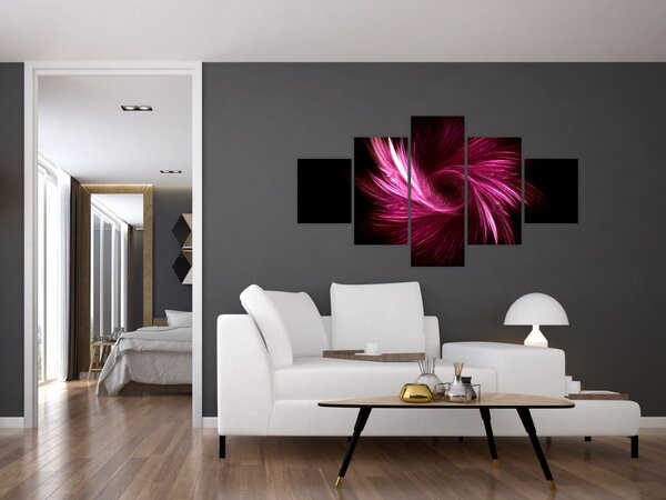 Obraz - růžová abstrakce (125x70 cm)