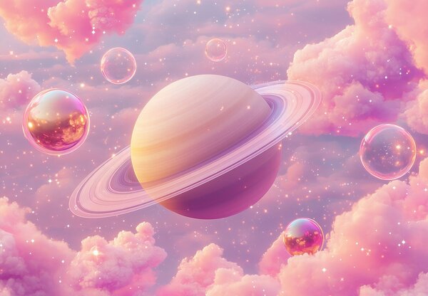 Fototapeta - Růžová planeta (245x170 cm)