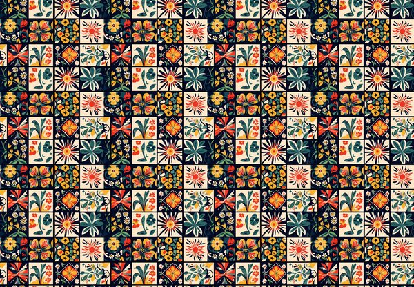 Fototapeta - Barevné dlaždice (245x170 cm)