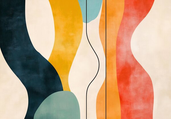 Fototapeta - Minimalistická barevná ilustrace II. (245x170 cm)