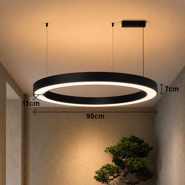 Immax NEO PASTEL SLIM Smart závěsné svítidlo 95 x 7cm 68W černé Zigbee 3.0