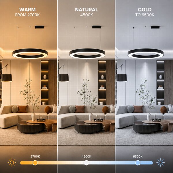 Immax NEO PASTEL SLIM Smart závěsné svítidlo 95 x 7cm 68W černé Zigbee 3.0