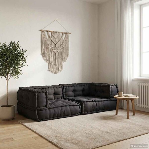 2místná modulární pohovka antracit 140x70x36 Tkanina