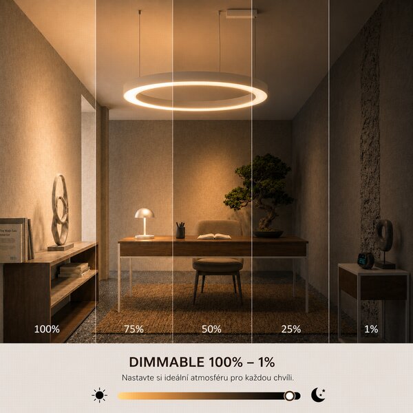Immax NEO PASTEL SLIM Smart závěsné svítidlo 95 x 7cm 68W bílé Zigbee 3.0