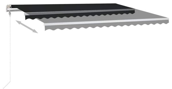 Automatická markýza LED a senzor větru 400x350 cm antracitová