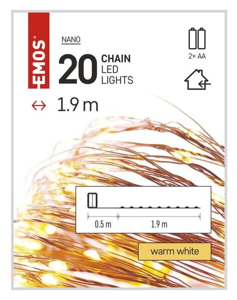 D3AW07 20LED XMAS NANO IP20 2AA T WW