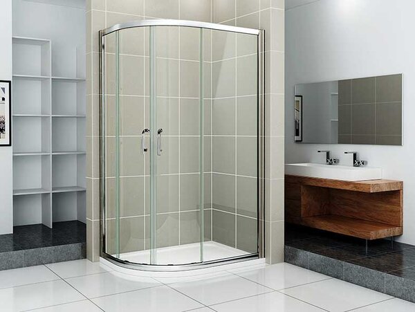 H K Čtvrtkruhový sprchový kout RELAX S4 120x80 cm s posuvnými dveřmi, výplň sklo - čiré Výplň: Sklo - grape