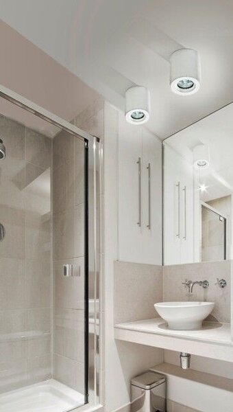 Aro venkovní stropní svítidlo 1x GU10 50W bez zdroje 8cm kulaté IP54, chromové