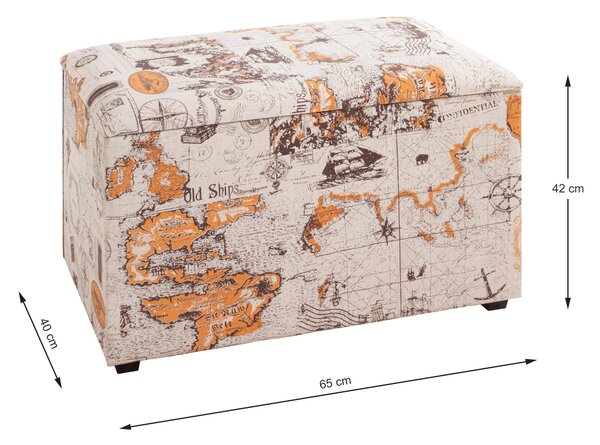 TRUHLOVÁ LAVICE, textil, kompozitní dřevo, 65/42/40 cm Carryhome - Taburety, Online Only