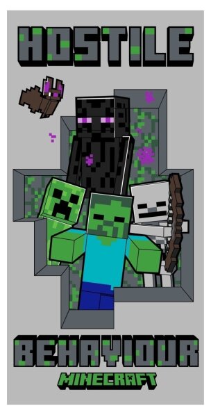 Jerry Fabrics Osuška Minecraft Hostile Behaviour 70x140 cm
