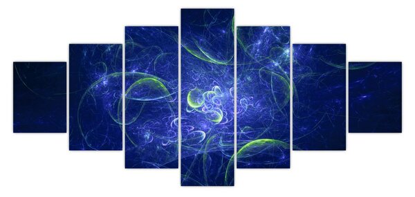 Obraz - modrá abstrakce (210x100 cm)