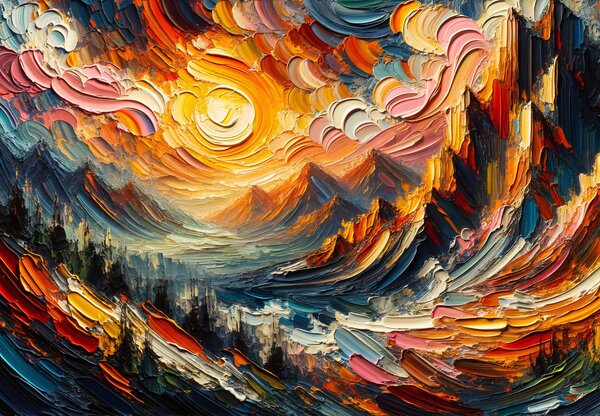 Fototapeta - Hory zalité sluncem (245x170 cm)