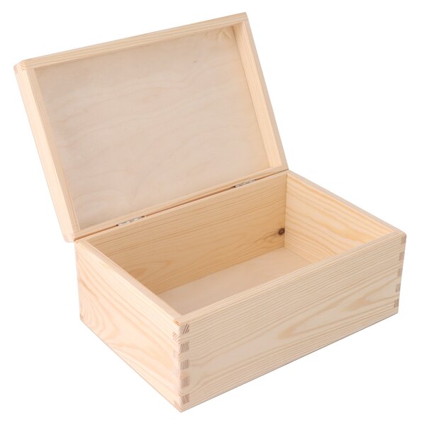 ČistéDřevo Dřevěný box s víkem 30 x 20 x 14 cm bez rukojeti