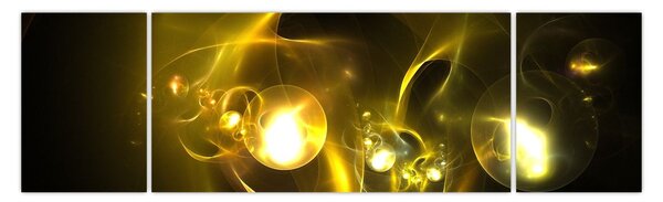 Abstraktní obraz žlutých koulí (170x50 cm)