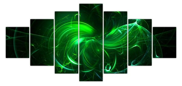 Obraz - zelená abstrakce (210x100 cm)