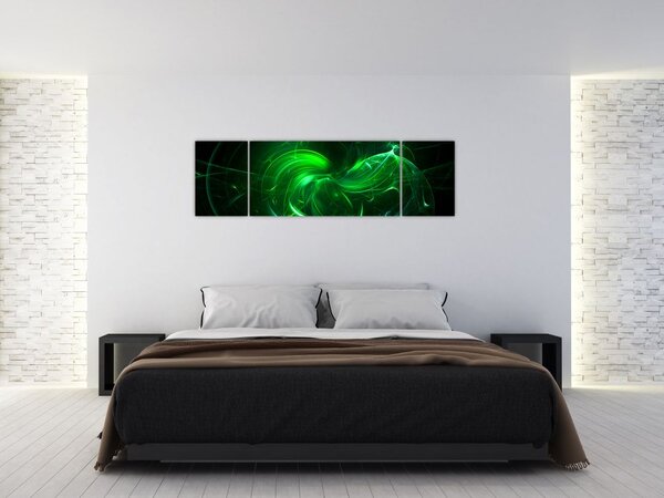 Obraz - zelená abstrakce (170x50 cm)