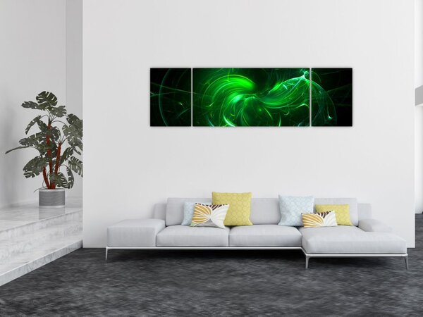 Obraz - zelená abstrakce (170x50 cm)