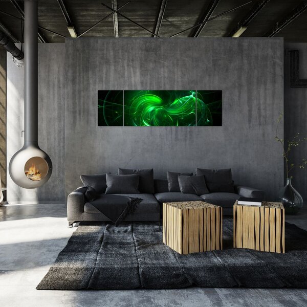 Obraz - zelená abstrakce (170x50 cm)