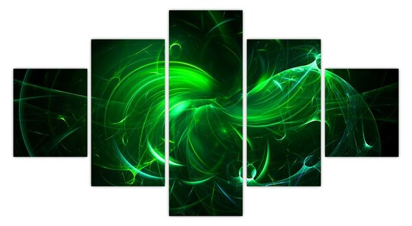 Obraz - zelená abstrakce (125x70 cm)