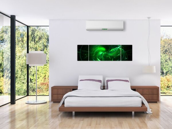 Obraz - zelená abstrakce (170x50 cm)