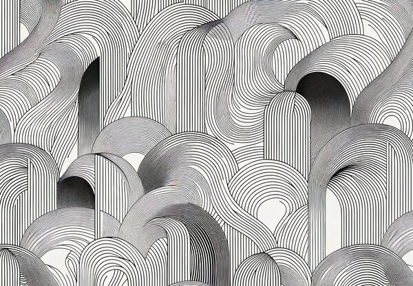 Fototapeta - Změť černých linií (245x170 cm)
