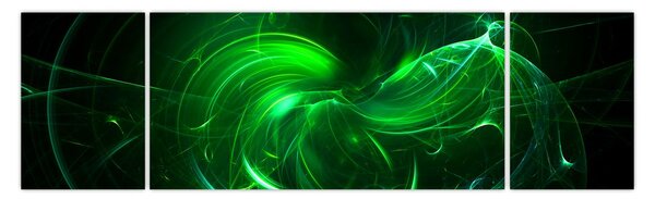 Obraz - zelená abstrakce (170x50 cm)