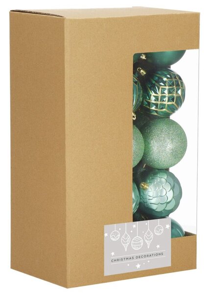 Vánoční baňky zelené mix 8 cm, sada 30ks CA1411