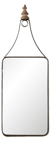 Nástěnné zrcadlo v černém kovovém rámu - 18*1*52 cm