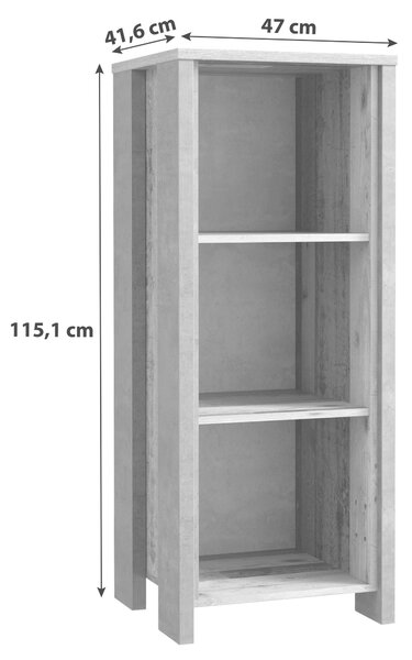 REGÁL, hnědá, tmavě šedá, ocel, 47/115,1/42 cm MID.YOU - Online Only regály & police, Online Only