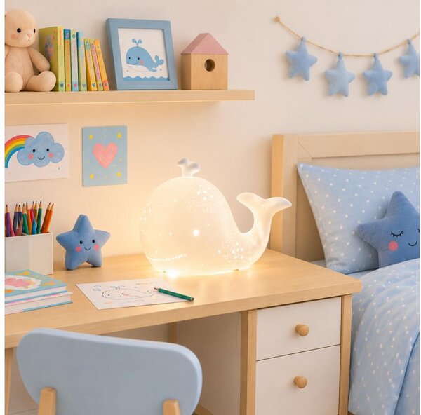 ONLI - Stolní lampa PORCELLANA 1xE14/6W/230V 16,2 cm velryba