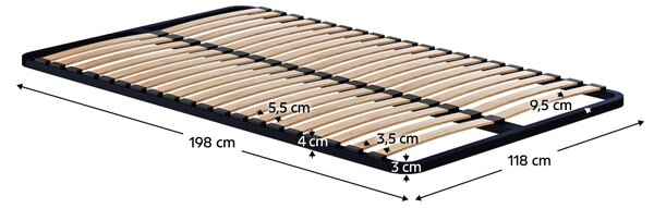 KONDELA Rošt v pevném rámu, 120x200, KOVOVÝ ROŠT 2 NEW