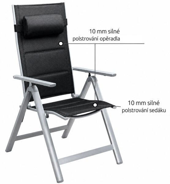 Zahradní polohovatelná židle / křesla Altessa Premium 2 ks - stříbrná