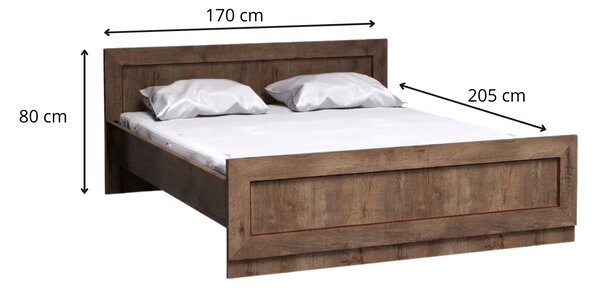 Manželská postel GIADA - 160x200, dub lefkas