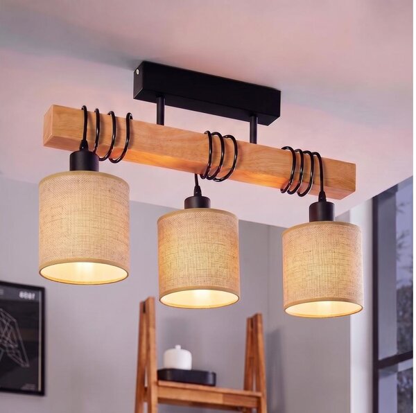 BRILAGI - Přisazený lustr NUBILA 3xE27/60W/230V borovice/světle hnědá