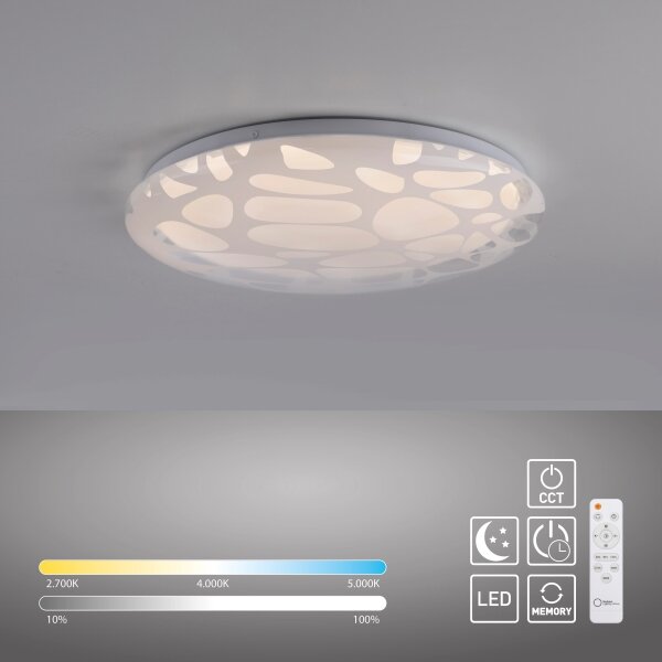 JUST LIGHT. 14009-16 - LED Stm stropní svítidlo ART PLAFO LED/20W/230V bílá + DO