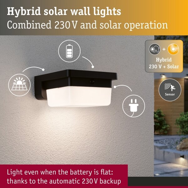 Paulmann 95748 - LED/2,3W IP44 Solární nás svítidlo se senz ISLEEN 3,7/230V