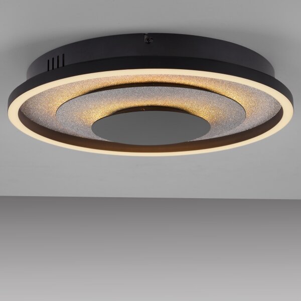 JUST LIGHT. 14409-21 - LED Stropní svítidlo GLITTY LED/22W/230V pr. 40 cm černá