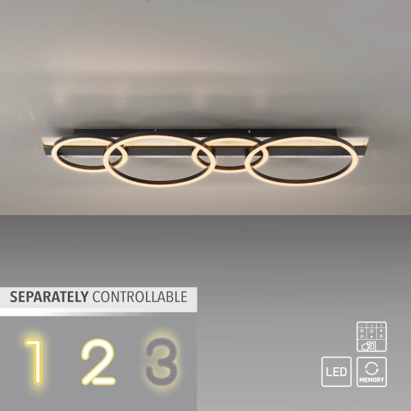 JUST LIGHT. 14426-21 - LED Stropní svítidlo CICHIO LED/37W/230V + LED/9,5W černá