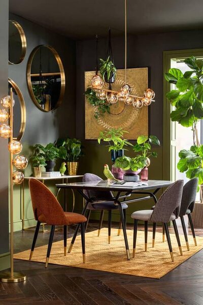 ŽIDLE, oranžová, černá, barvy zlata Ambia Home - Jídelní židle, Online Only